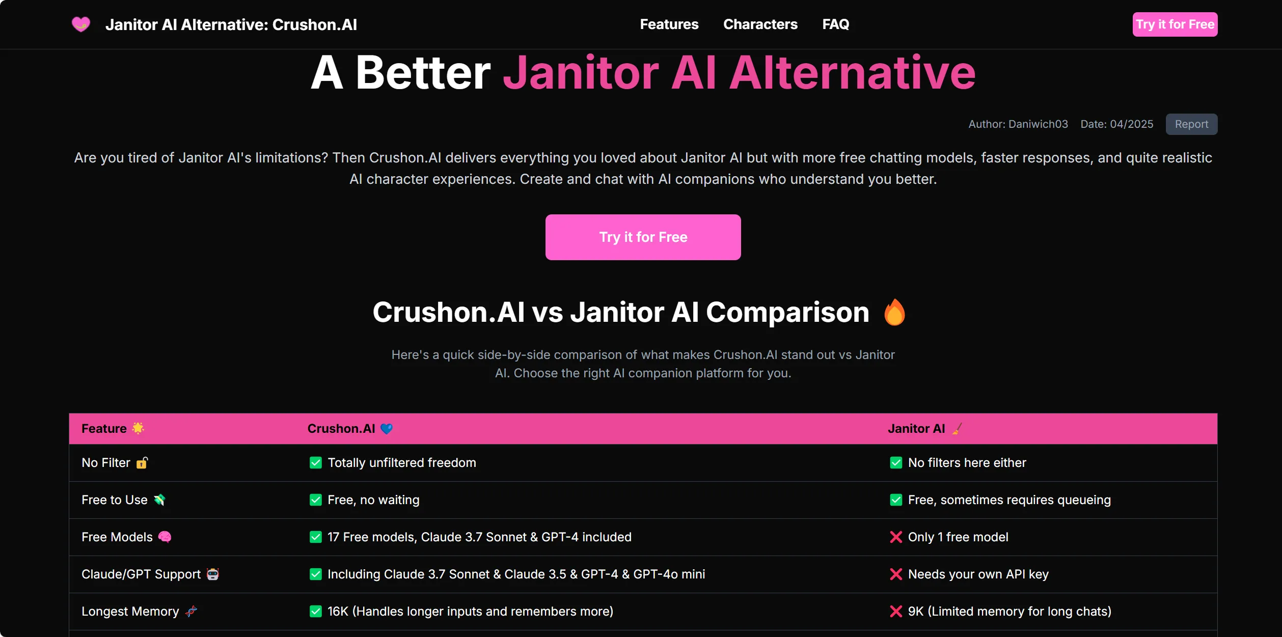 A character chat experience on CrushOn.AI